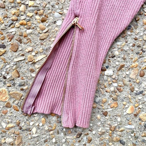 Carmen Marc Valvo Ribbed Dolman Sleeve Dusty Rose Pink Sweater Size L - Picture 8 of 10